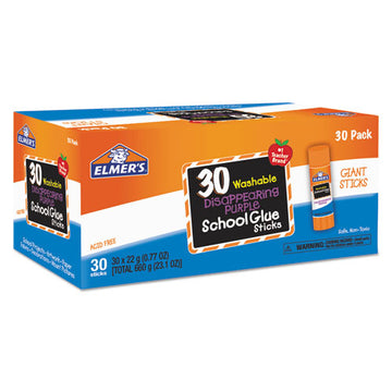Elmer's® Disappearing Purple All Purpose Glue Sticks, 0.77 Oz, Dries Clear, 30-box freeshipping - TVN Wholesale